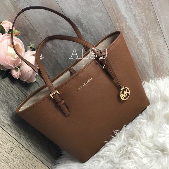 Michael Kors Handbags - Michael Kors Medium Carryall Tote Luggage Brown W